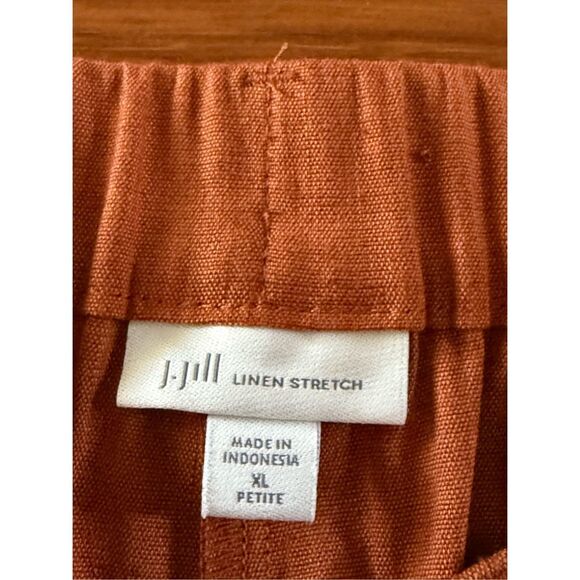 J.Jill Women’s Linen Blend Stretch Cropped Pants Rust Colored SZ XL - Picture 12 of 13